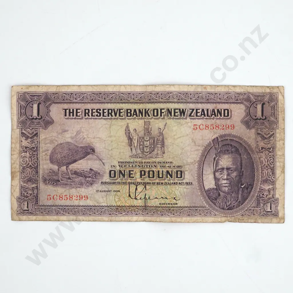 New Zealand Lefeaux One Pound Banknote  Image 1++