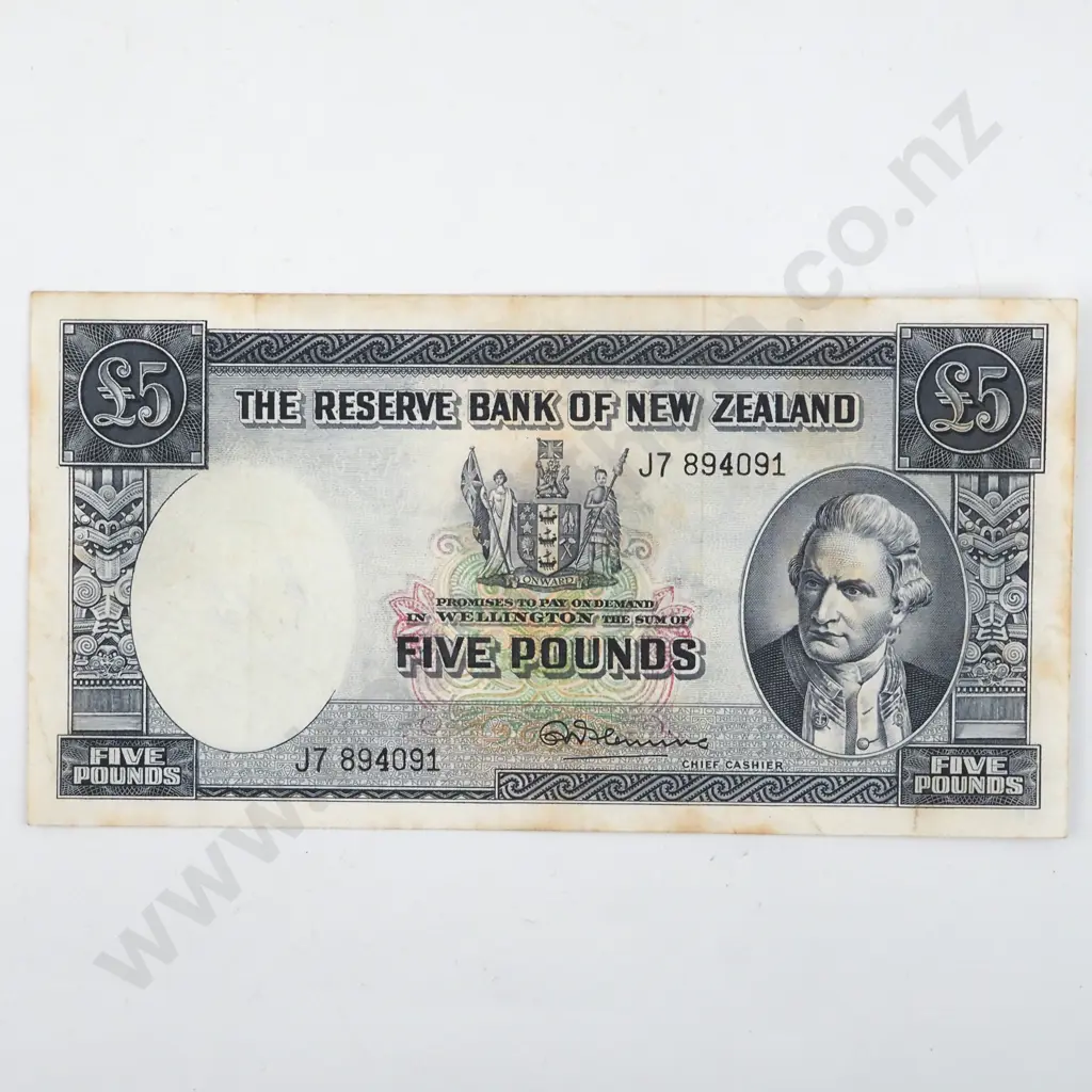 New Zealand Five Pound Fleming Banknote  Image 1++