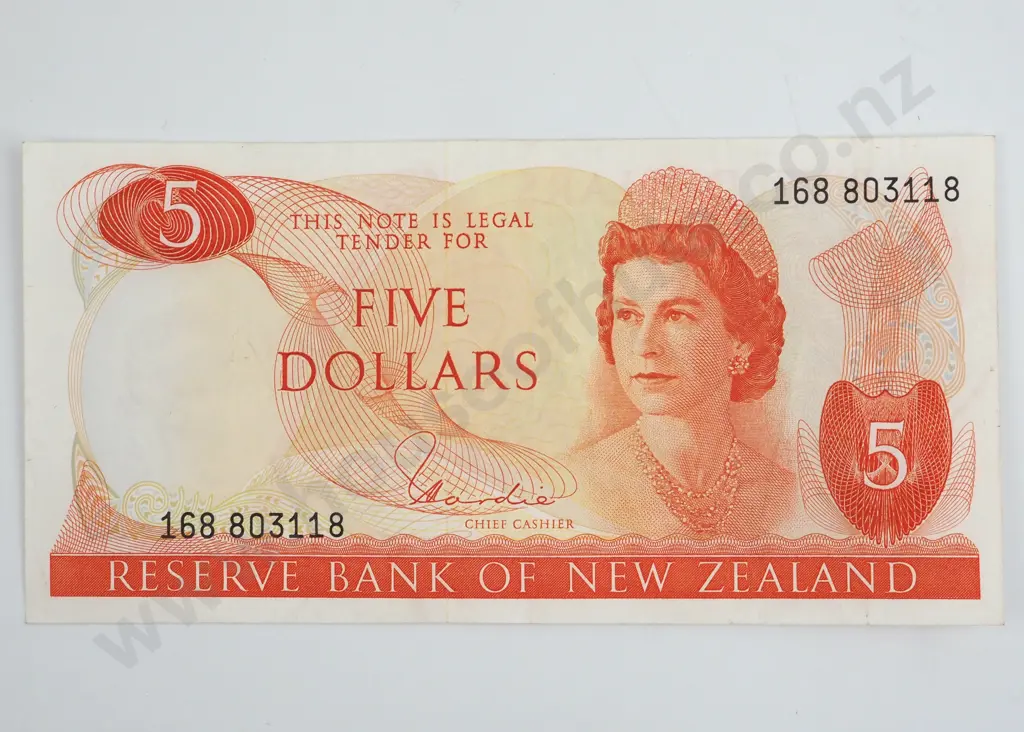 New Zealand Five Dollar Hardie Banknote AUNC  Image 1++