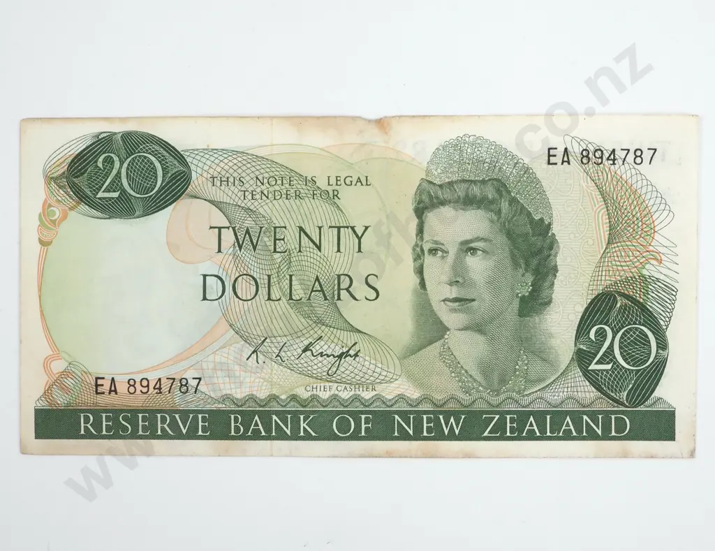 New Zealand Twenty Dollar Knight Banknote  Image 1++