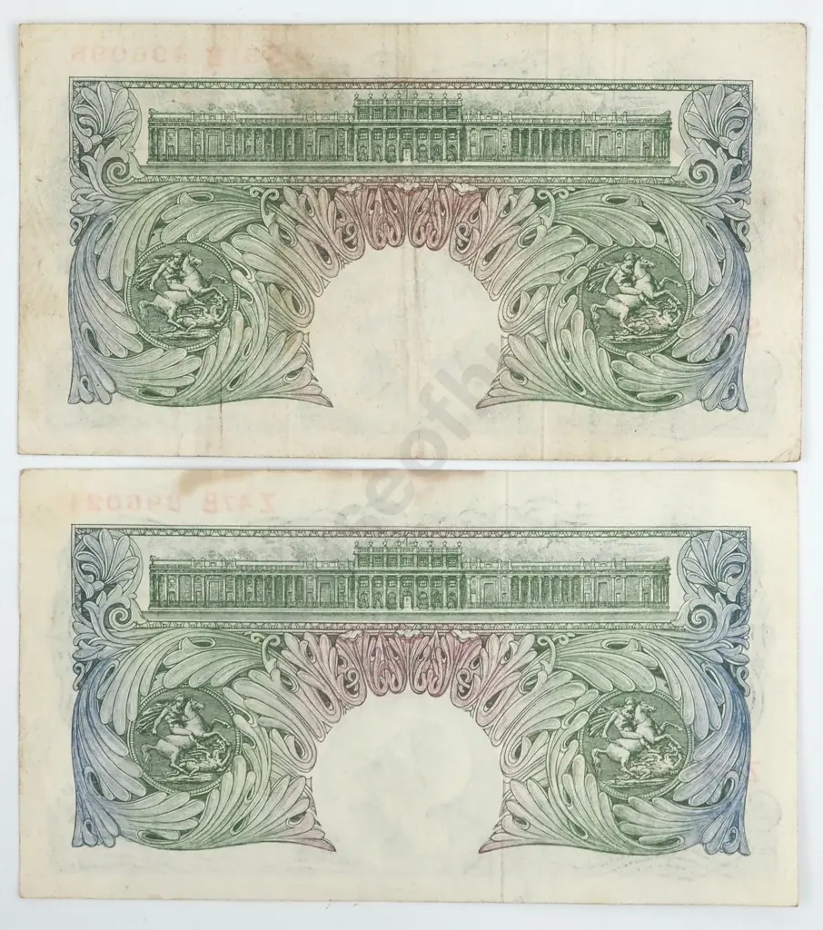 Two United Kingdom One Pound Banknotes - Better Grades  Image 1++