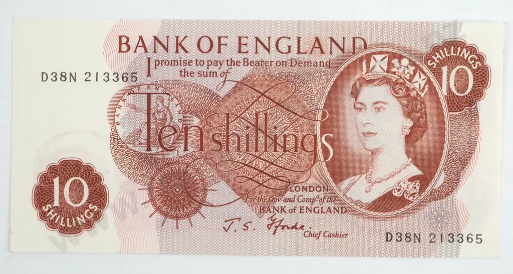 United Kingdom Ten Shilling Banknote UNC  Image 1++