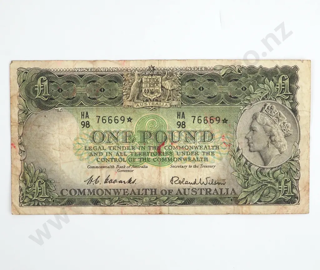 Australia Coombs Wilson One Pound Star note  Image 1++