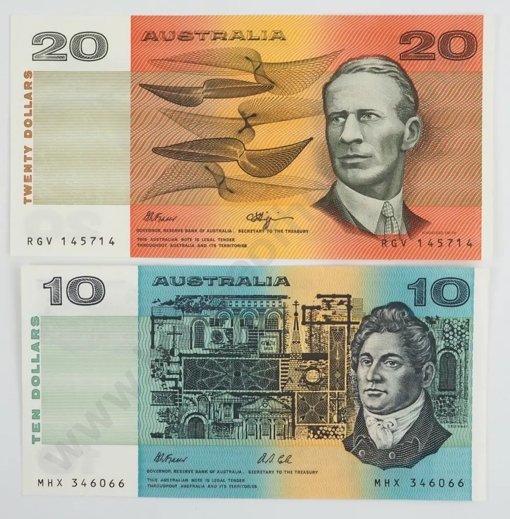 Two AUNC Australia Banknotes  Image 1++
