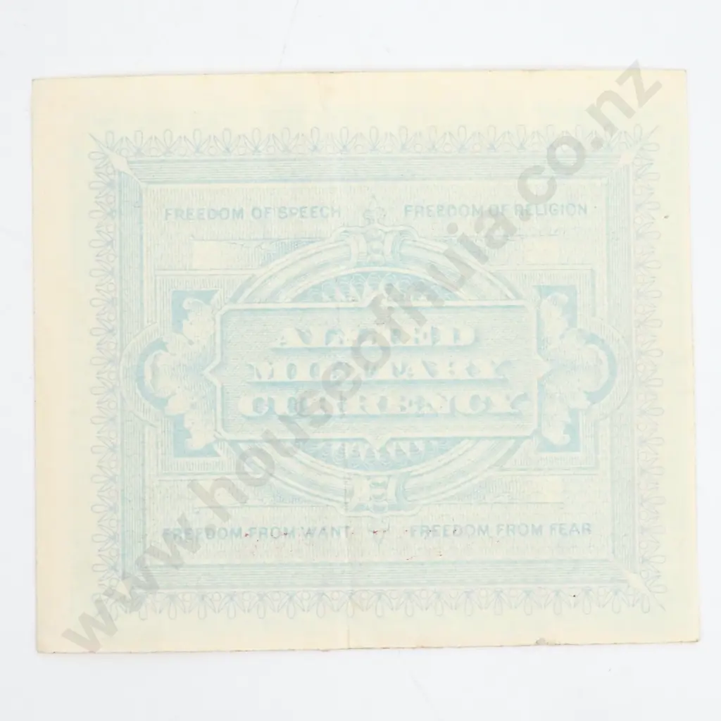 Allied Military Currency 5 Lire Star Banknote - Series 1943  Image 1++