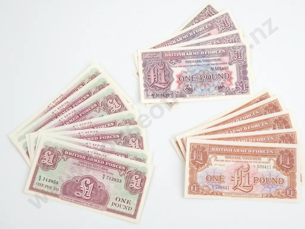 16 UNC British Armed Forces De La Rue Printed Banknotes 2nd / 3rd / 4th Series  Image 1++