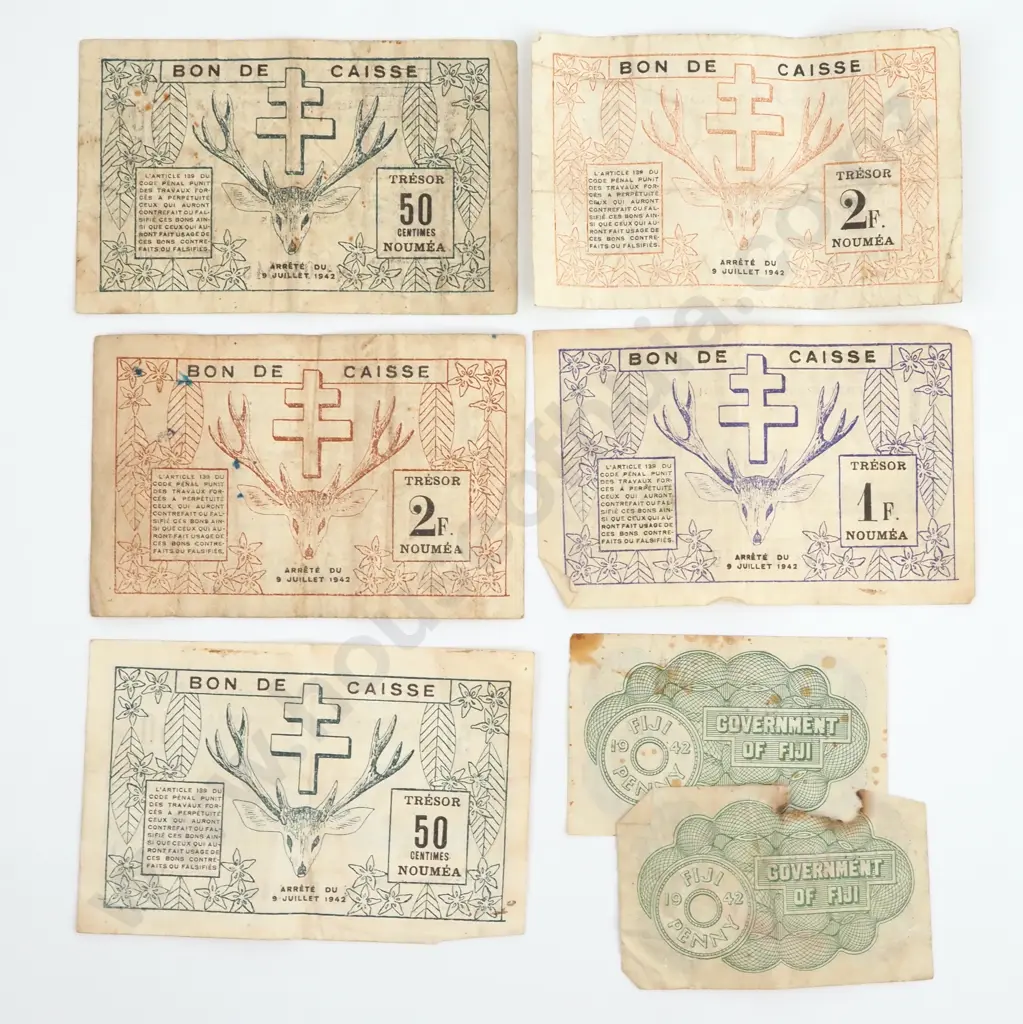 Assorted Pacific Island WW2 Banknotes  Image 1++