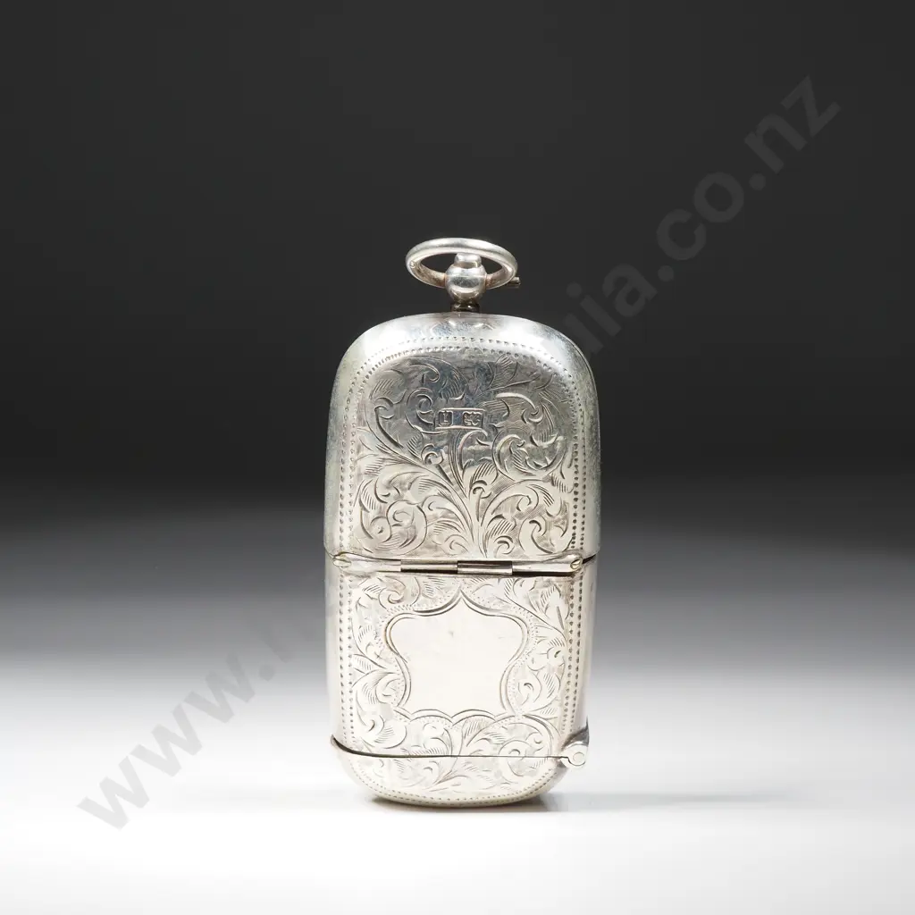 Ornate Sterling Silver Sovereign Case & Vesta - Sovereign Case Missing Spring  Image 1++