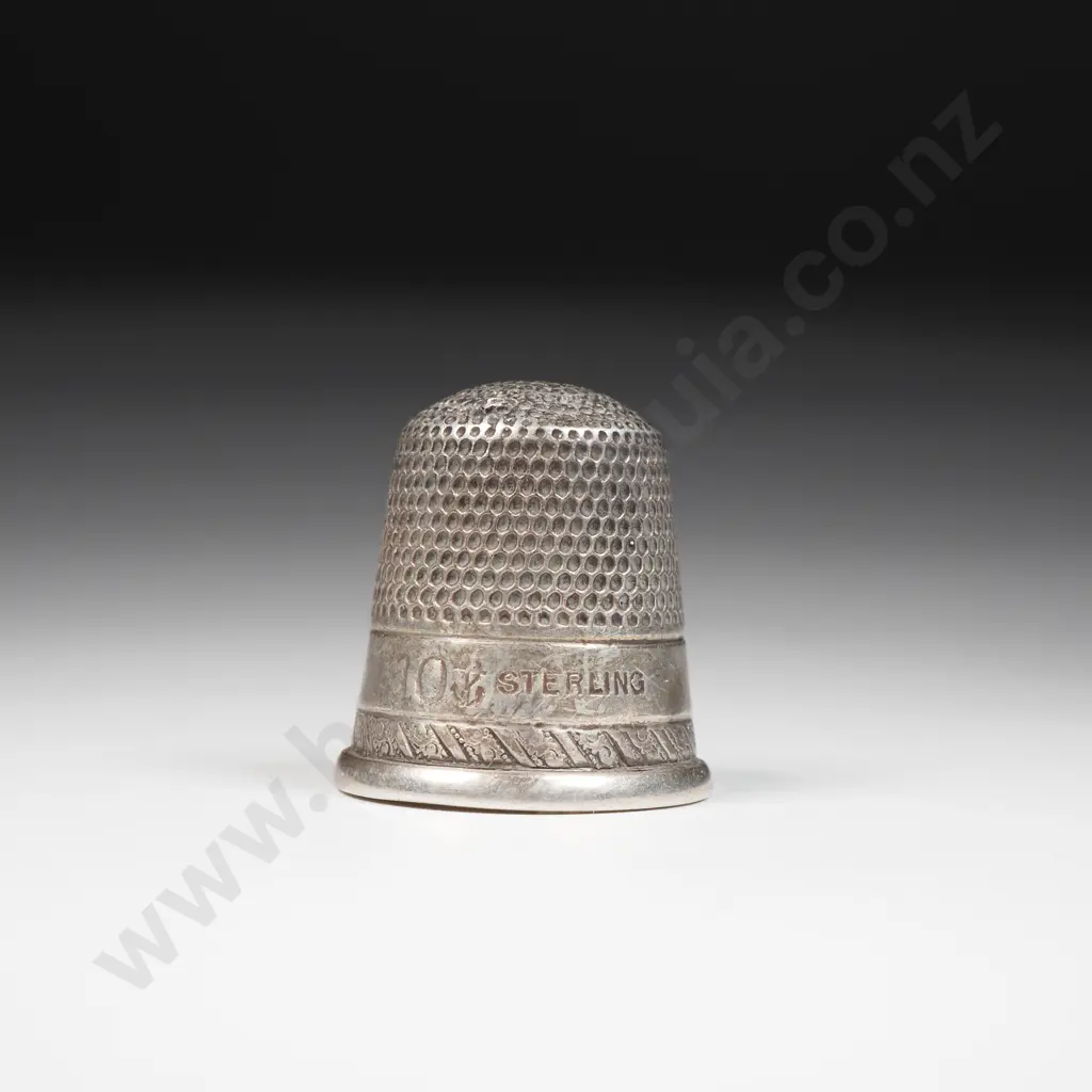 Sterling Silver Thimble - Size 10 - Anchor Mark For Stern Bros Image 1++