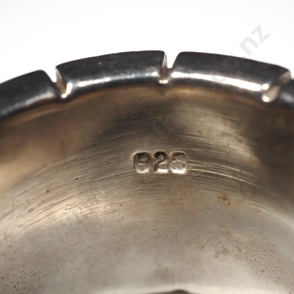 Sterling Silver Modernist Ring Set w Mother of Pearl Image 1++