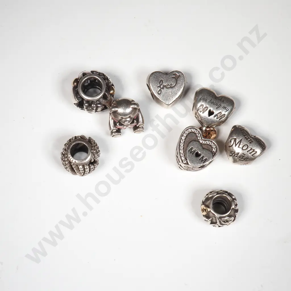 Assorted Pandora Sterling Silver Charms Image 1++