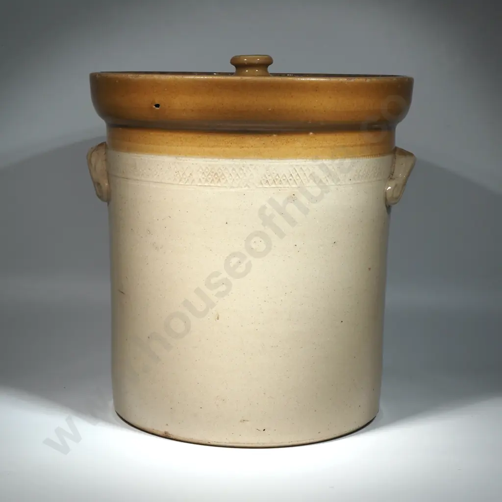 Two Tone Peter Hutson and Co Two Tone Lidded Crock ;  Circa 1920; New Zealand Image 1++