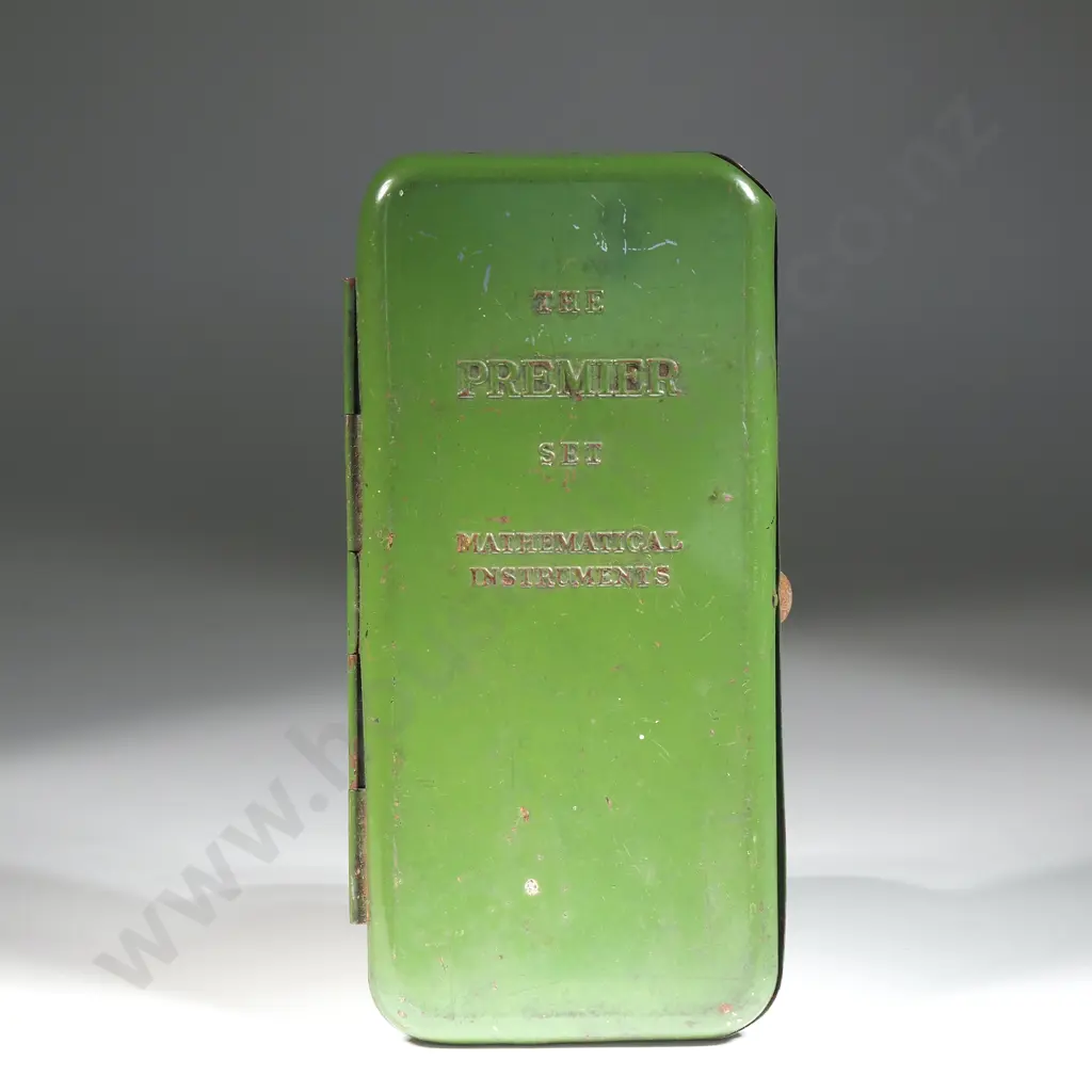 Vintage Metal Mathematical Instrument Case Image 1++