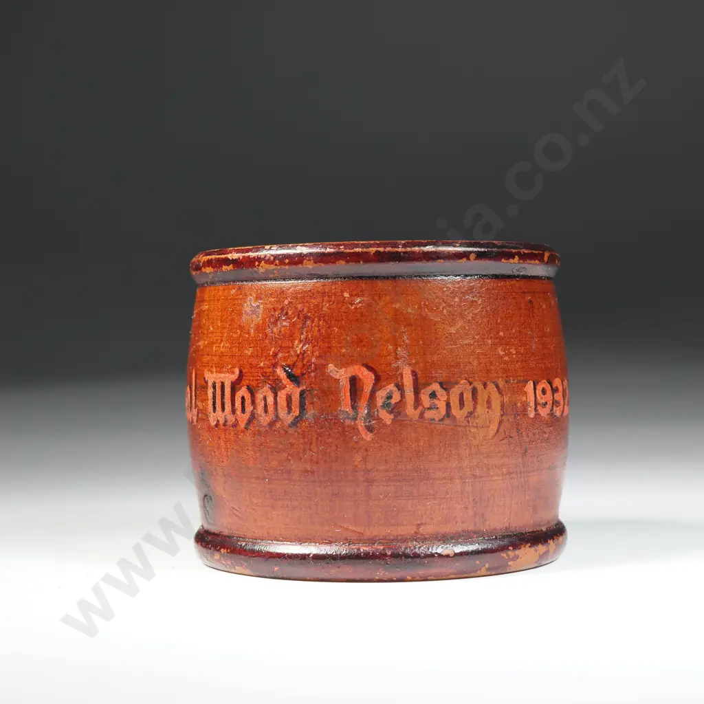 1932 Old Nelson Cathedral Wood Napkin Ring  Image 1++