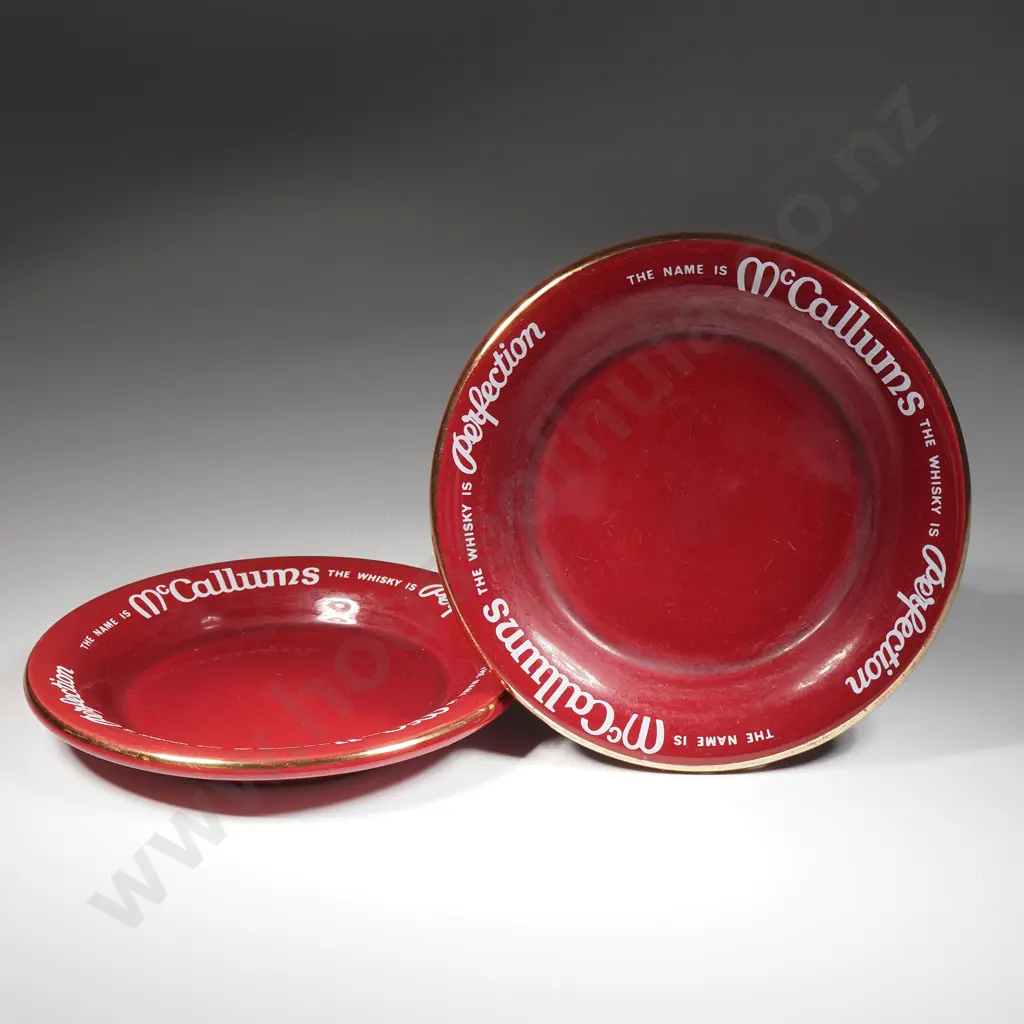 Pair Of McCallum's Circular Advertising Whisky Ashtrays Image 1++