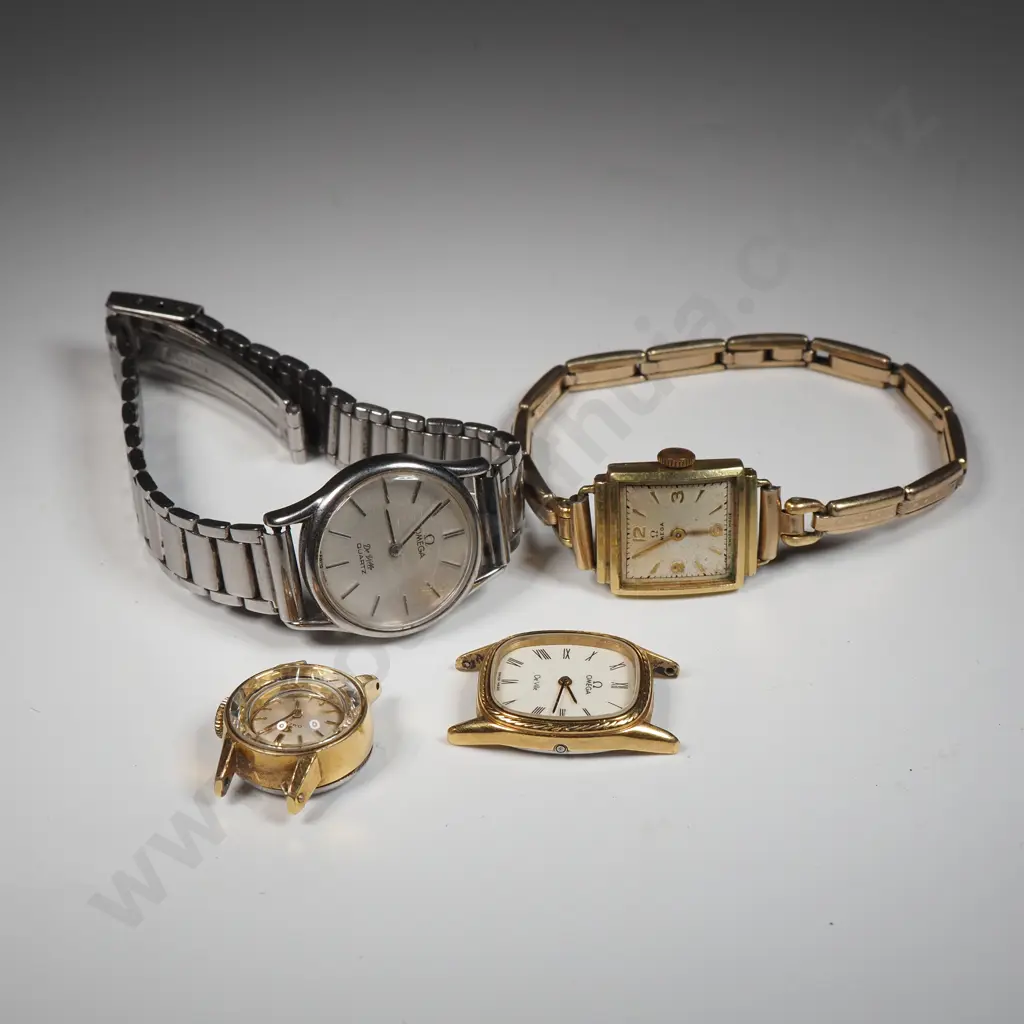 Four Vintage Omega Ladies Wristwatches. Two Minus Straps Image 1++