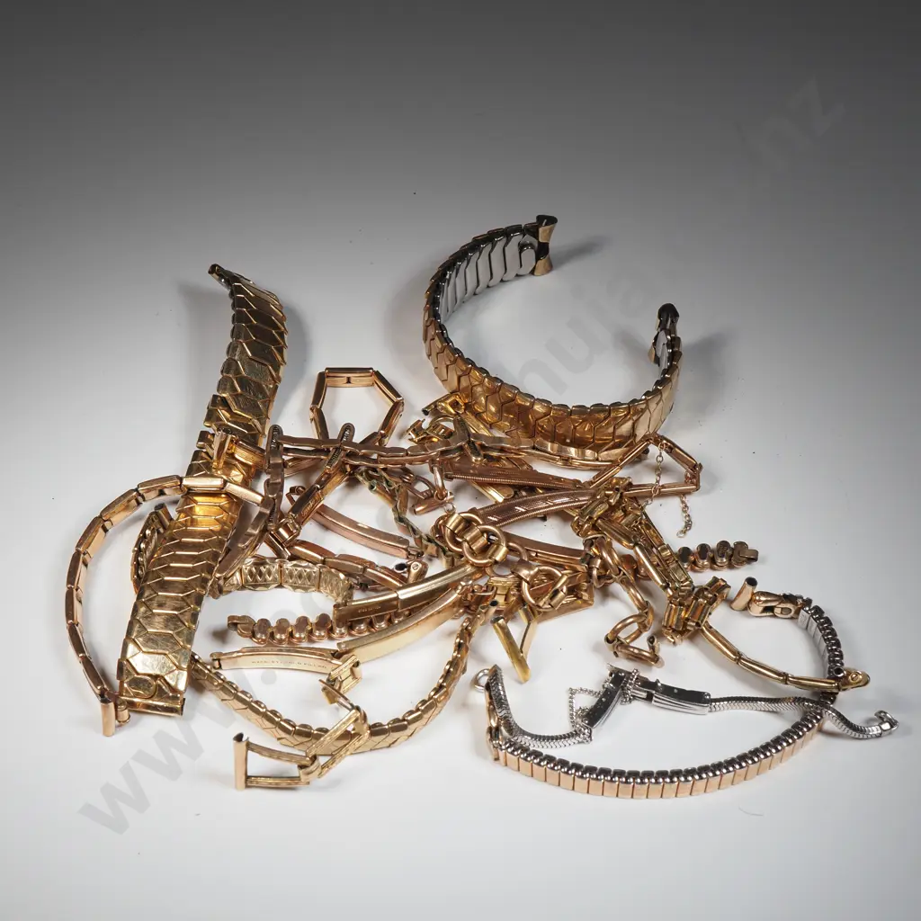 Assortment of  Vintage Gold Plated Watch Straps Image 1++