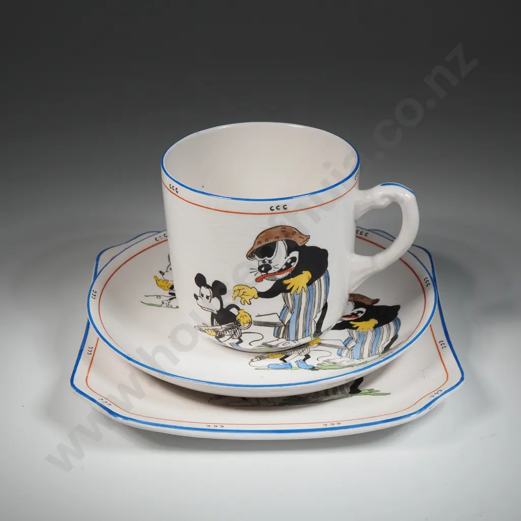 Early 1930s Mickey Mouse Bone China Trio. Image 1++