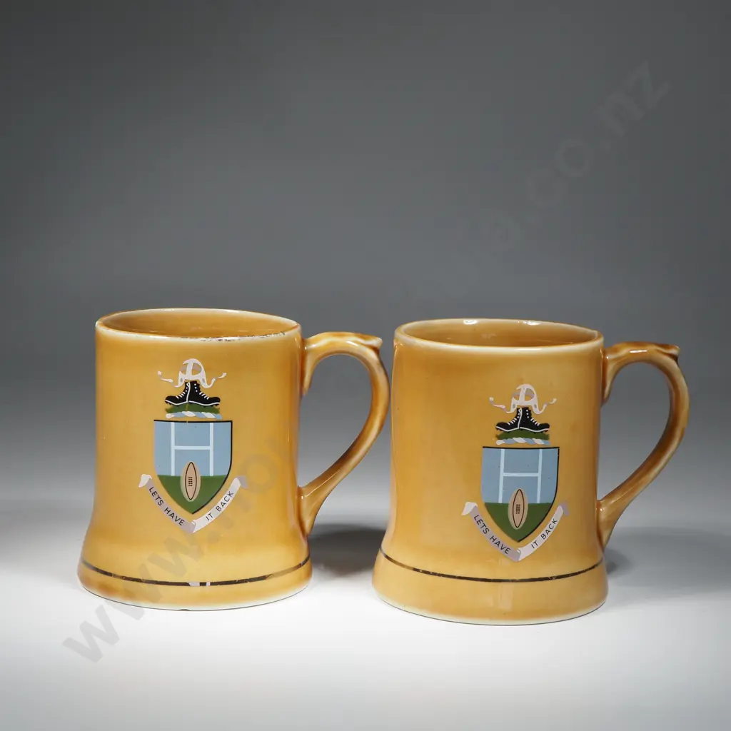 Two Wade Porcelain Rugby Mugs. Image 1++