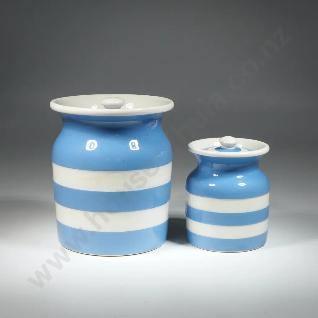 Two TG Green Cornish Ware Lidded Jars Image 1++