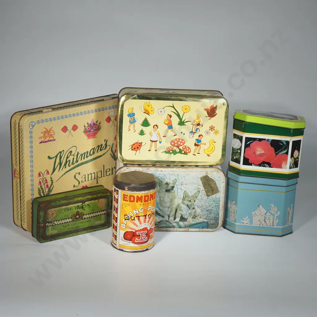 Quantity Of Vinage Tins To Include Biscuit Tins, German Mondamin, Cigarette Tins, Biscuit Tins & Tea Tins Image 1++