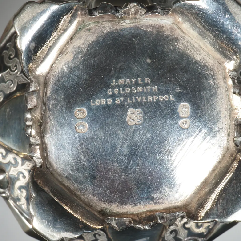 Sterling Silver Engraved Milk Jug In The Gothic Revival Style  Image 1++