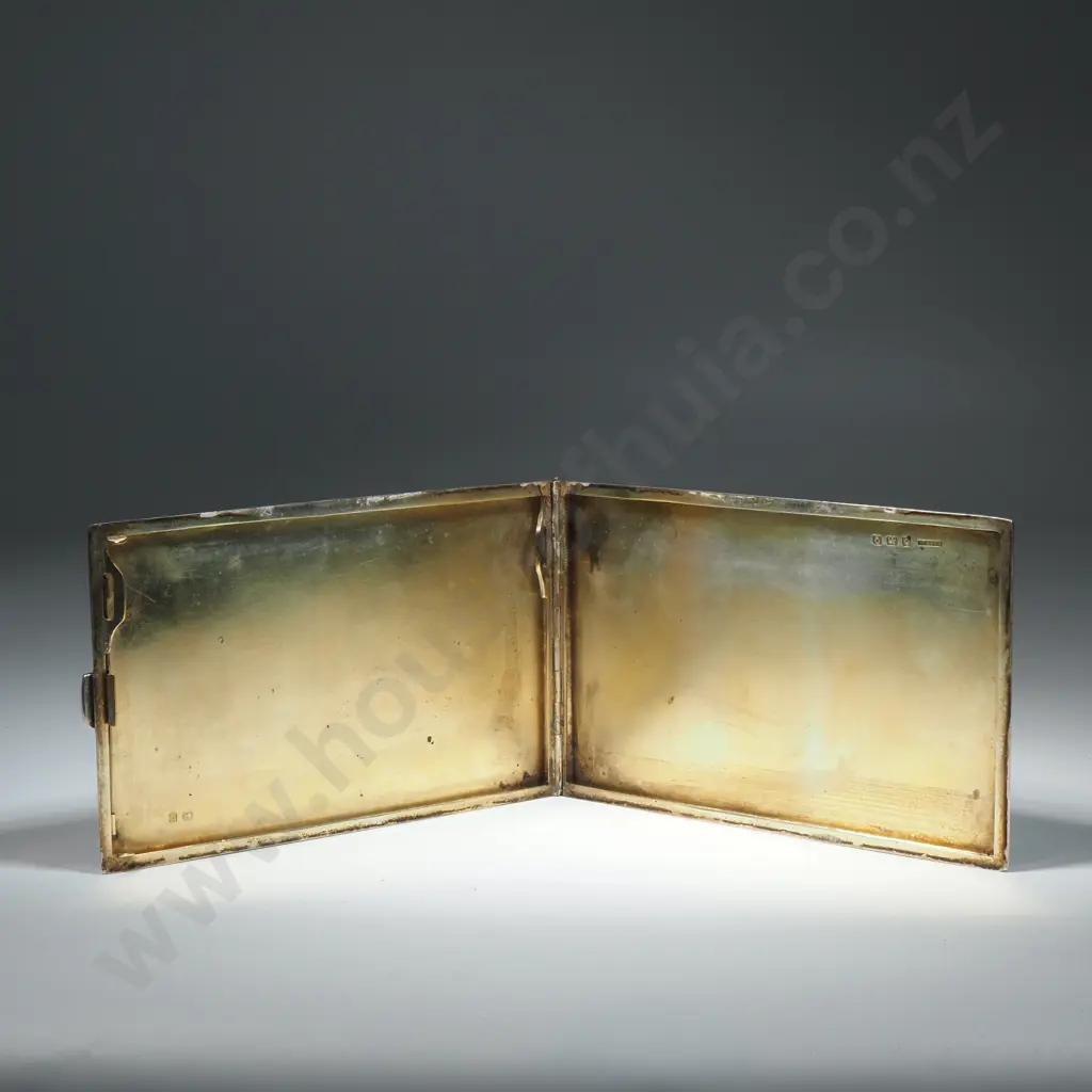 Sterling Silver Cigarette Case. Initialled PW. Image 1++