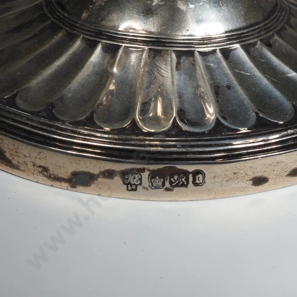 Pair Of Adams Style Sterling Silver Candlesticks. Image 1++