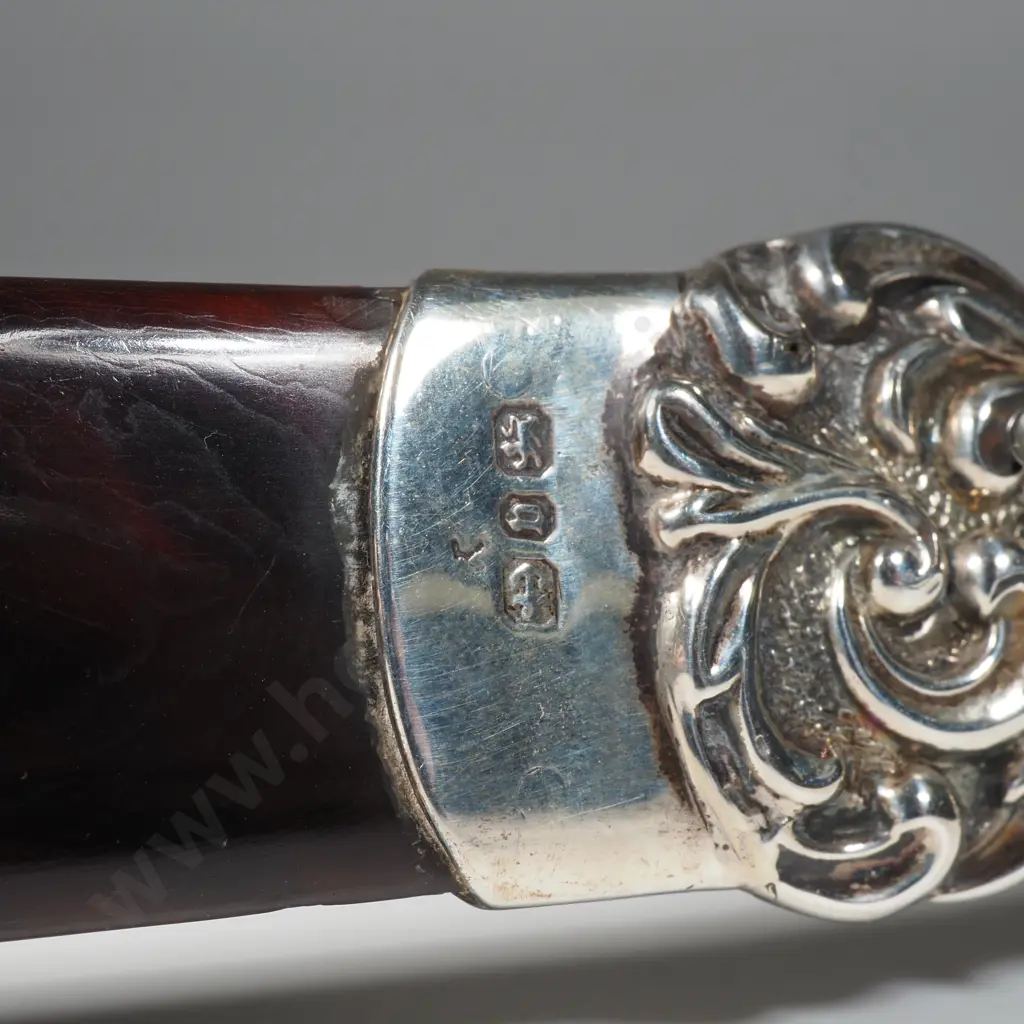 Sterling Silver & Tortoiseshell Letter Opener w Ornate Handle. Image 1++