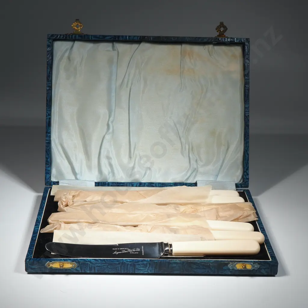 Boxed Set Of Six Bone Handled Bread & Butter Knives  Image 1++