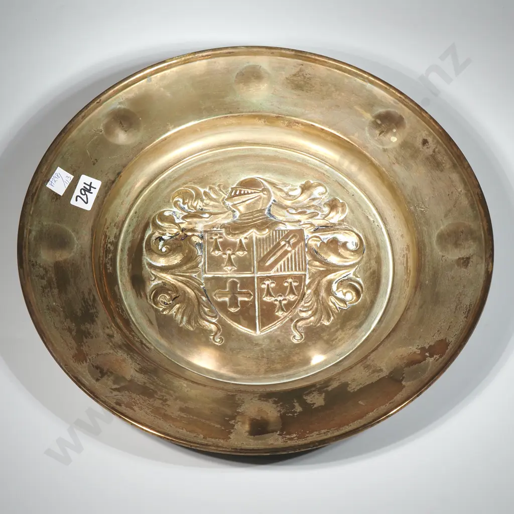 Crested Brass Dish Wall Hanging Image 1++
