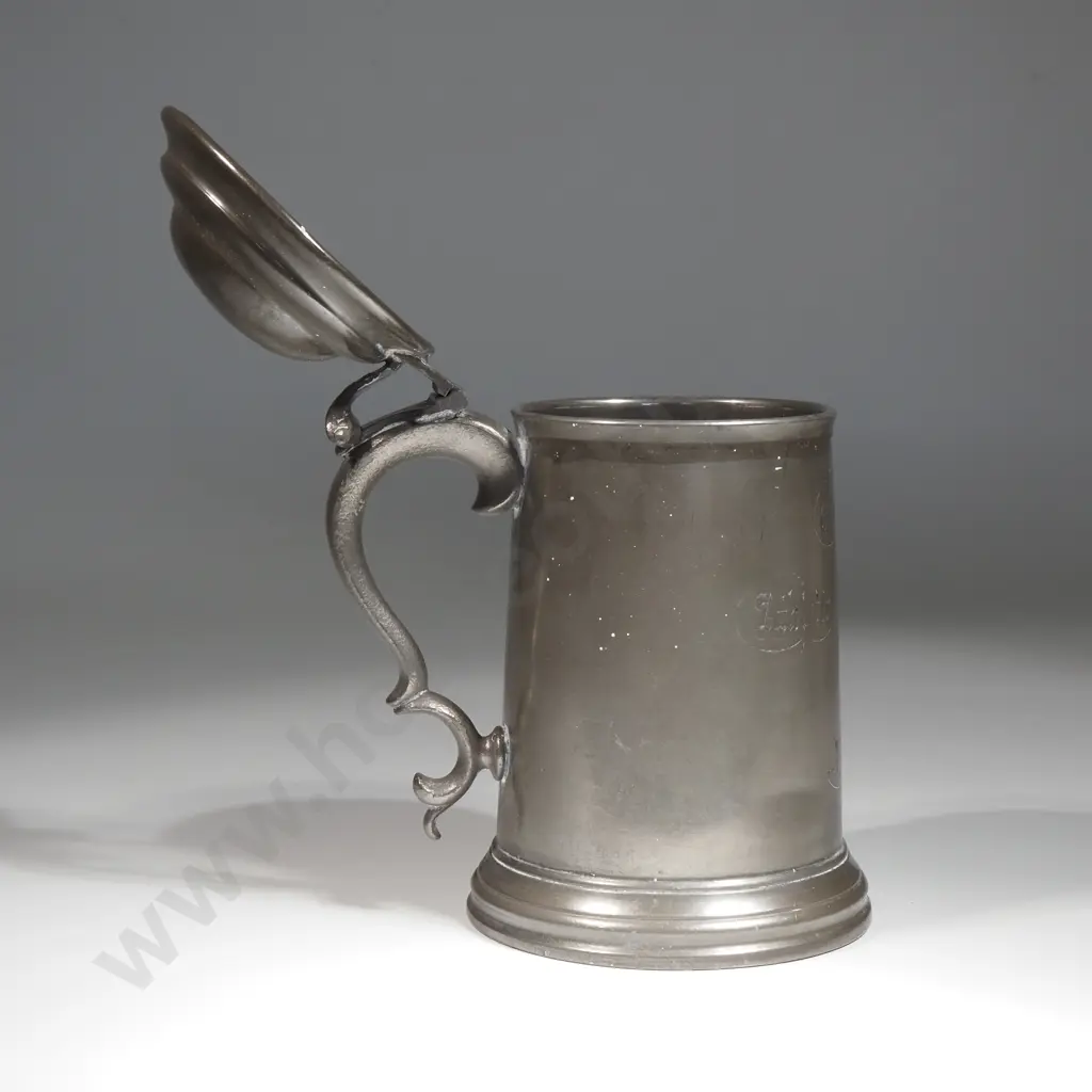 Antique Lidded Pewter Glass Bottomed Mug with Strap Handle "Oriel  College Athletic Sports 1870"  Image 1++