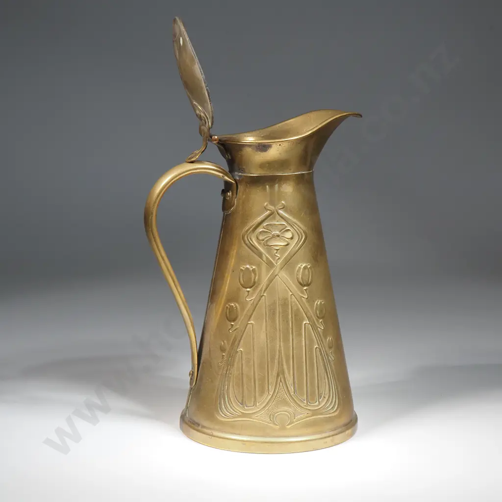 Brass  Lidded Jug With Art Nouveau Decoration Joseph By  Sankey & Sons Image 1++