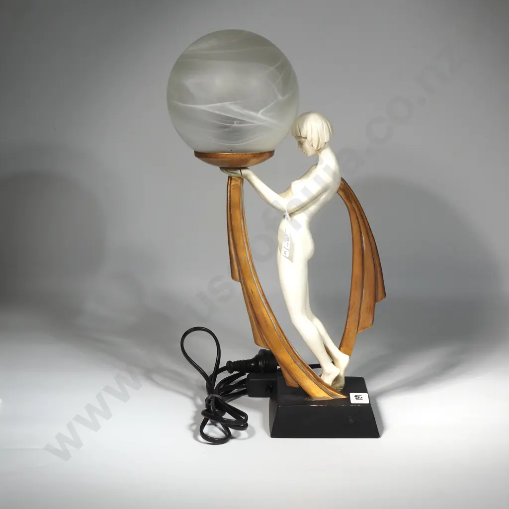 Oliver Tupton Resin Cast Table Lamp & Glove. Signed On Back Of Base  Image 1++