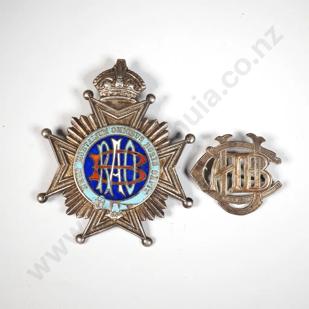 Masonic Sterling Silver Badge "No Human Is Always Wise" & A Sterling School Badge Image 1++