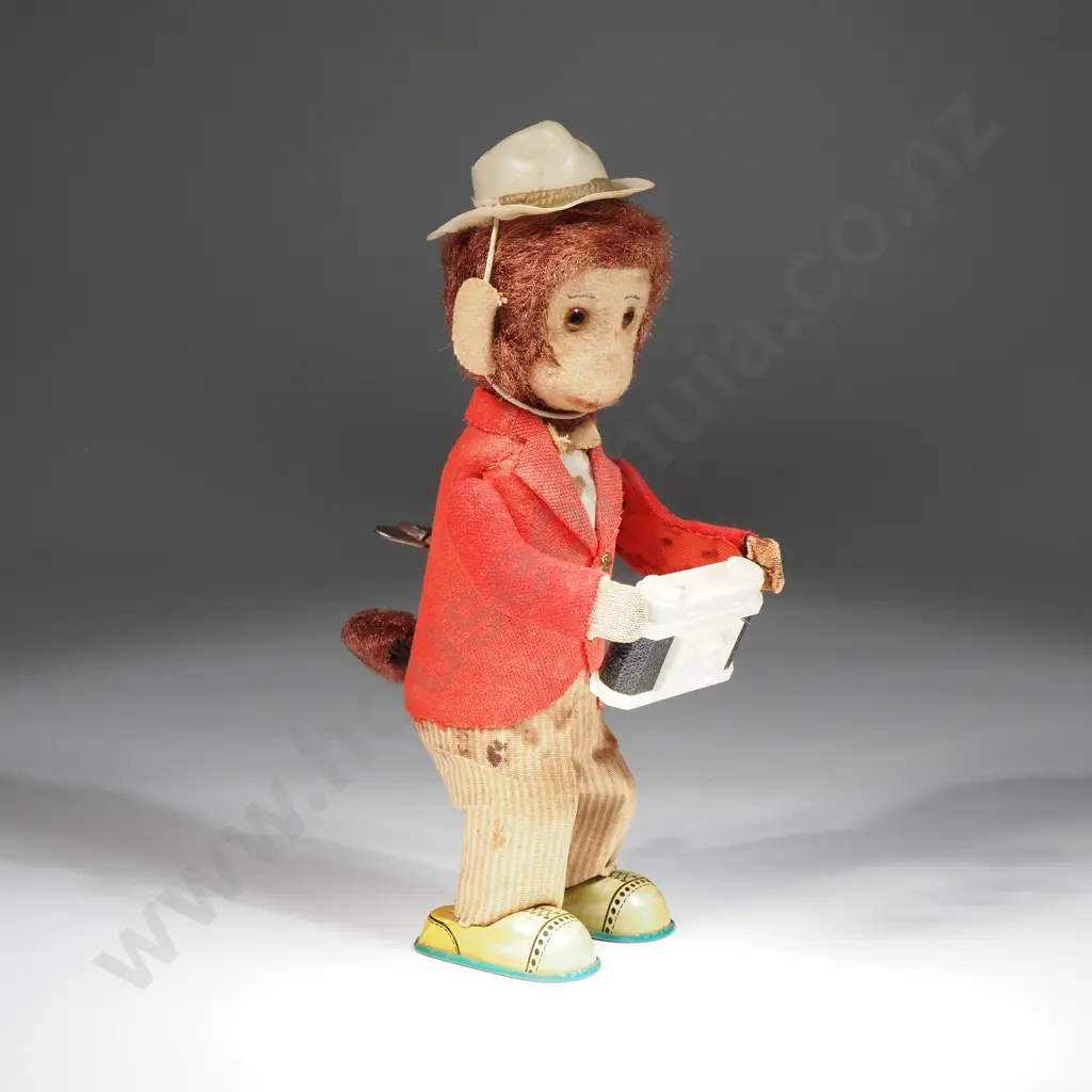 Vintage Japanese Tin Plate Toy Monkey w Camera - Appears Working Image 1++