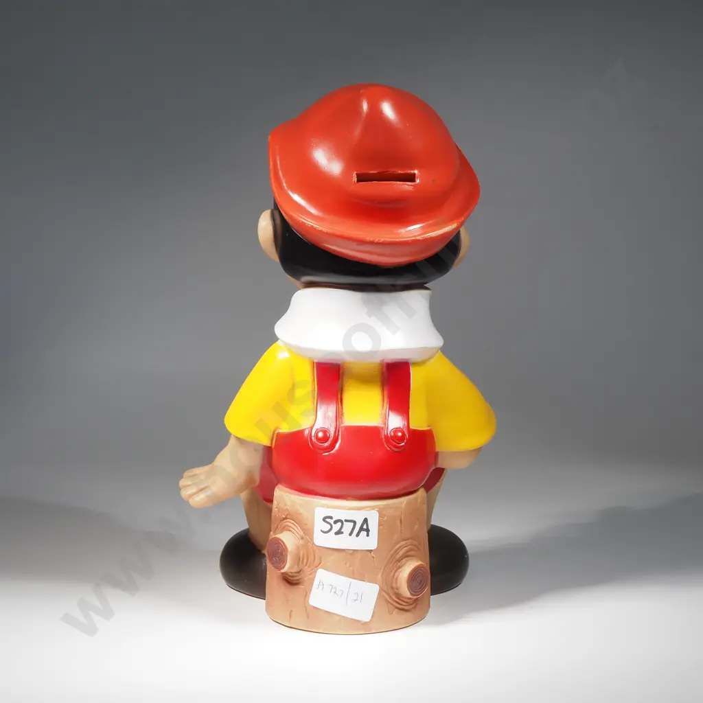 Large Vintage Pinocchio  Coin Bank/ Money Box. Walt Disney. Circa 1960 Image 1++