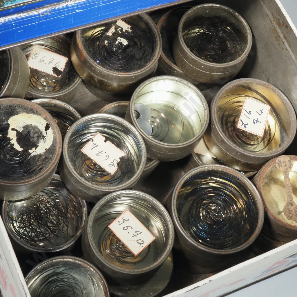 Christchurch Commonwealth Games Tin Containing Vintage Small Tins w Watch Parts Image 1++