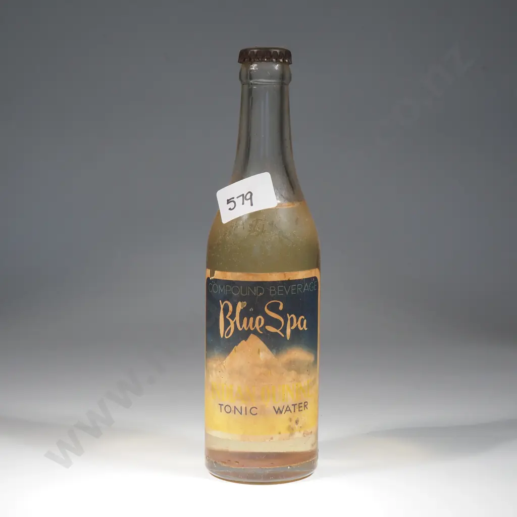 Vintage New Zealand Blue Sky Tonic Water - Indian Quinine - Full Bottle Image 1++