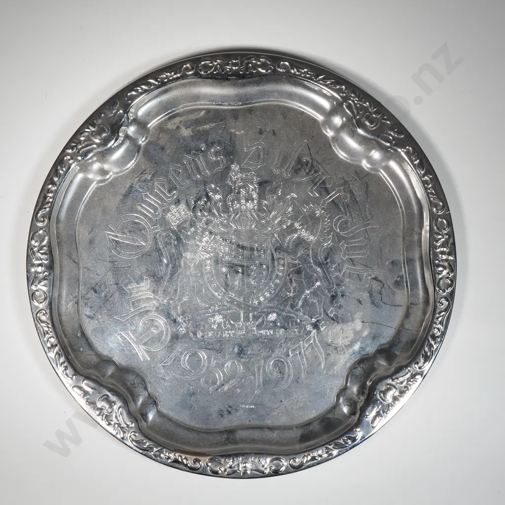 Royal Tour Glass Plate, For Auld Lang Syne Glass Plate, Glass ER Plate & Chrome ER Tray & A Bowl Image 1++