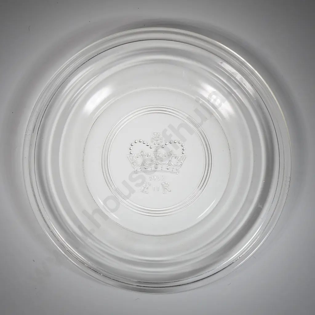Royal Tour Glass Plate, For Auld Lang Syne Glass Plate, Glass ER Plate & Chrome ER Tray & A Bowl Image 1++