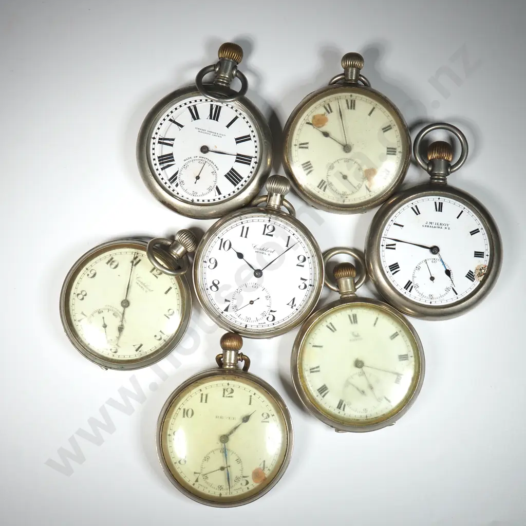 Assortment Of Vintage Pocket Watches To Include Cortebert, Saturn, A Stewart Dawson Railway Lever, Revue  Image 1++