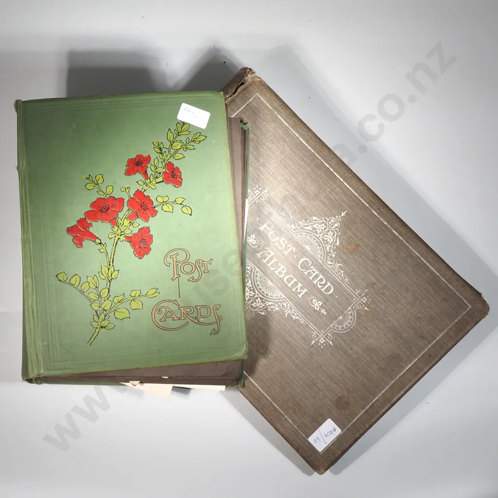 Two Vintage Postcard Album With Art Nouveau Decoration & One  Containing Both Greeting Cards & Travel Post Cards. Image 1++