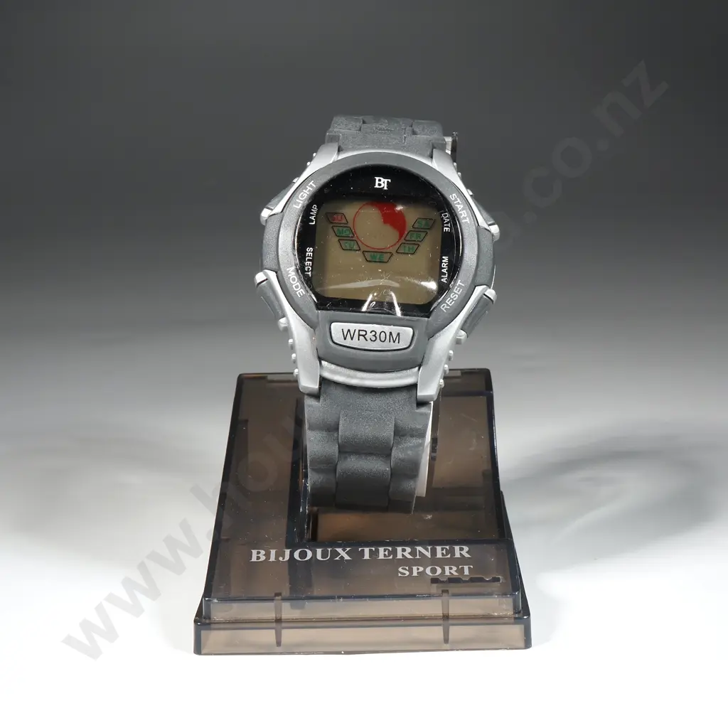 Men's two Tone Gray Tone Bijoux Terner Day Date Month Digital Sport Watch WR 30M Image 1++
