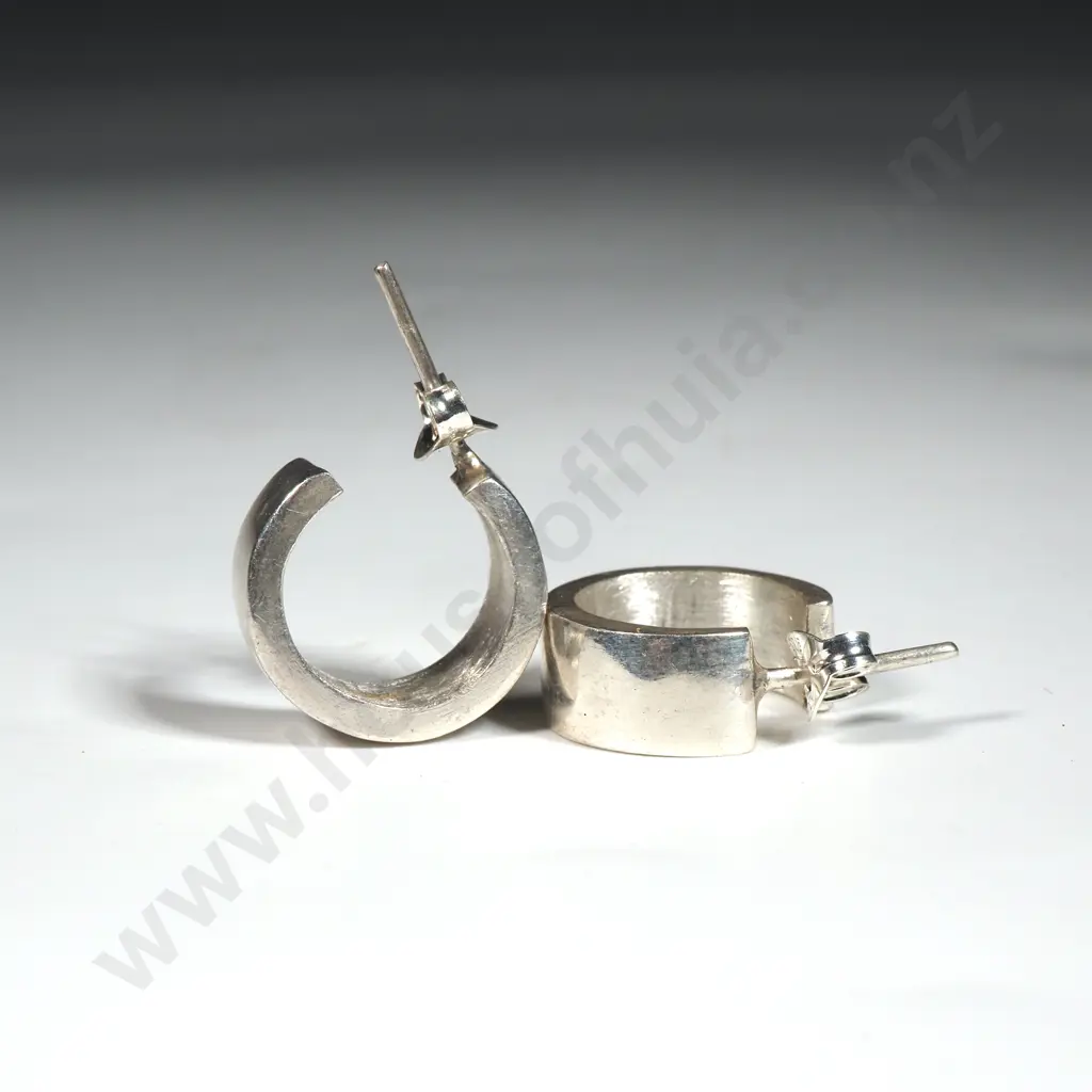 Pair Of  Sterling Silver Small Hoop Earrings Image 1++