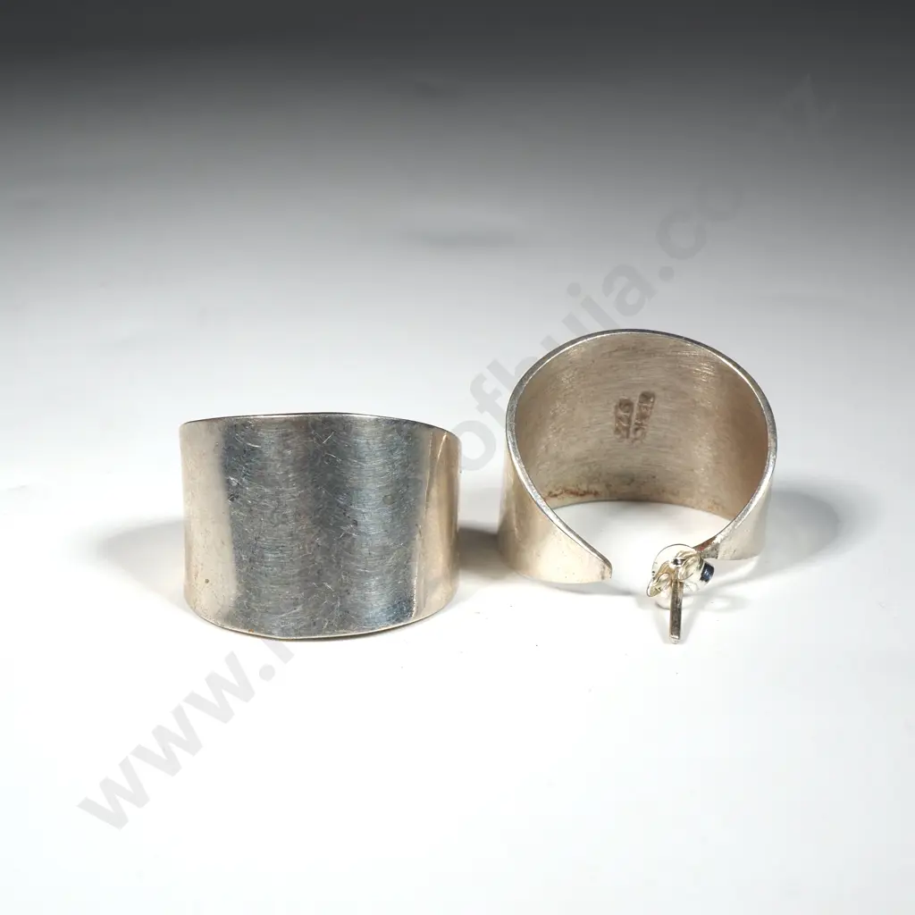 Pair Of Graduated  Sterling Silver Hoop Earrings Image 1++