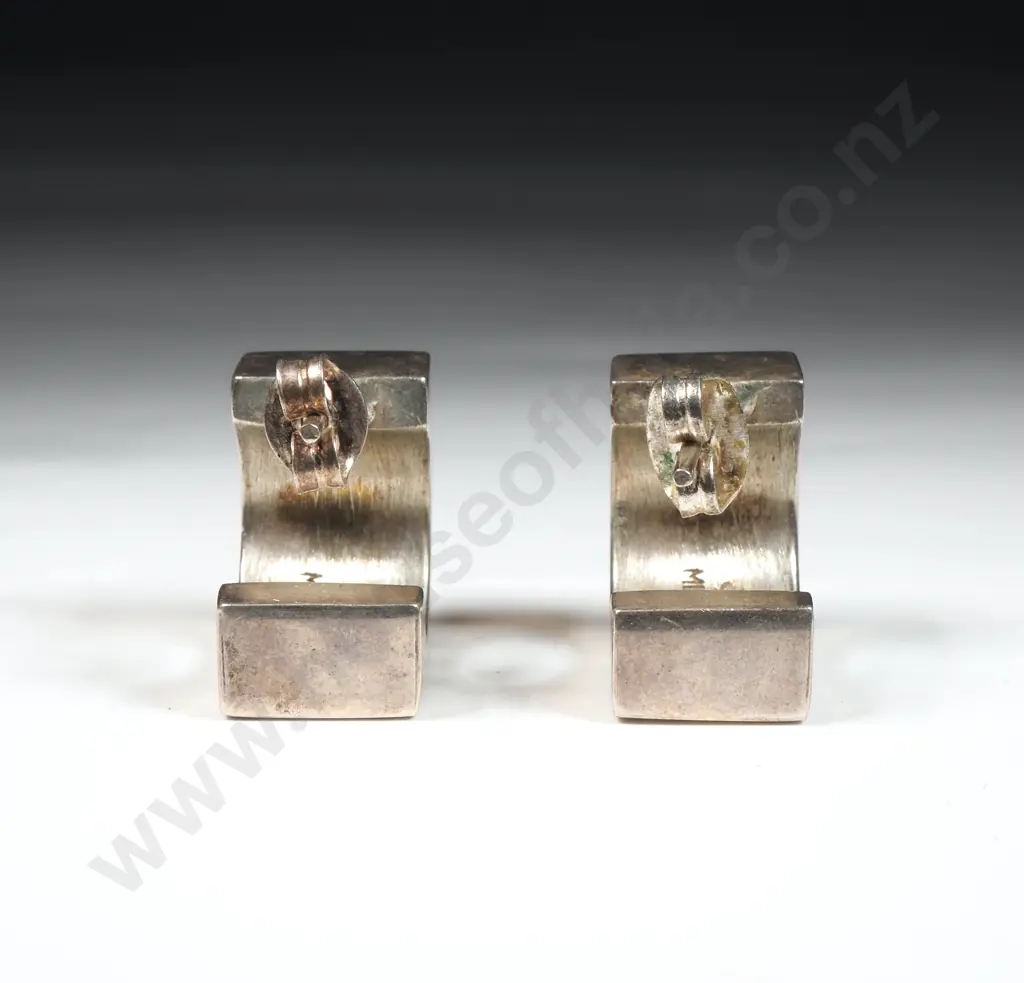 Sterling Silver Modernist Design Earrings Image 1++