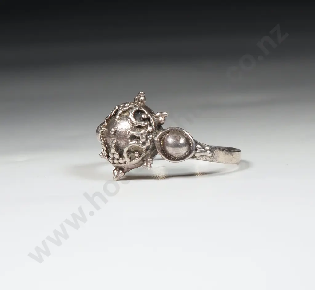 Sterling Silver  Embossed Dome Ring Image 1++