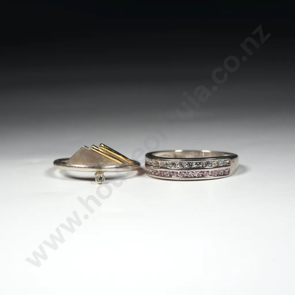 Two Sterling Silver Rings Set With Stones Image 1++