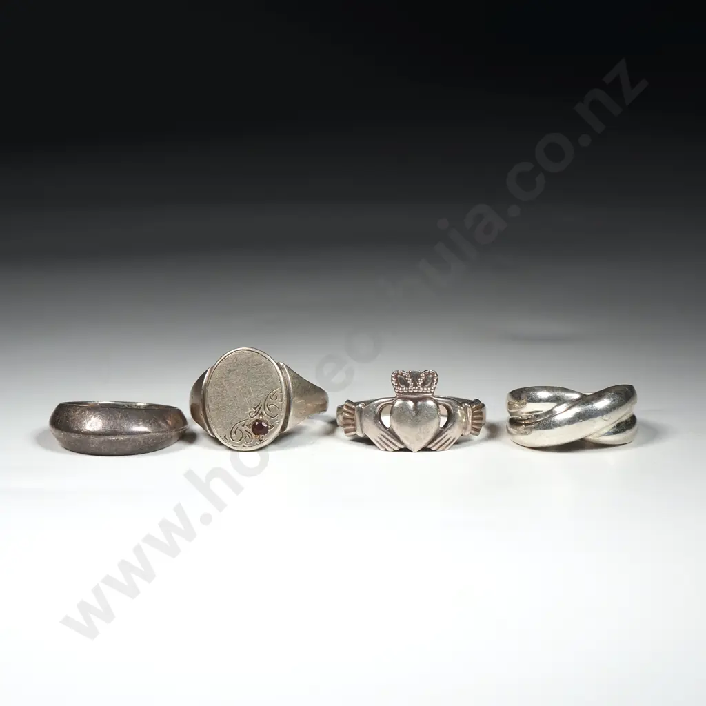 Four  Sterling Silver Rings. Large Sizes Image 1++